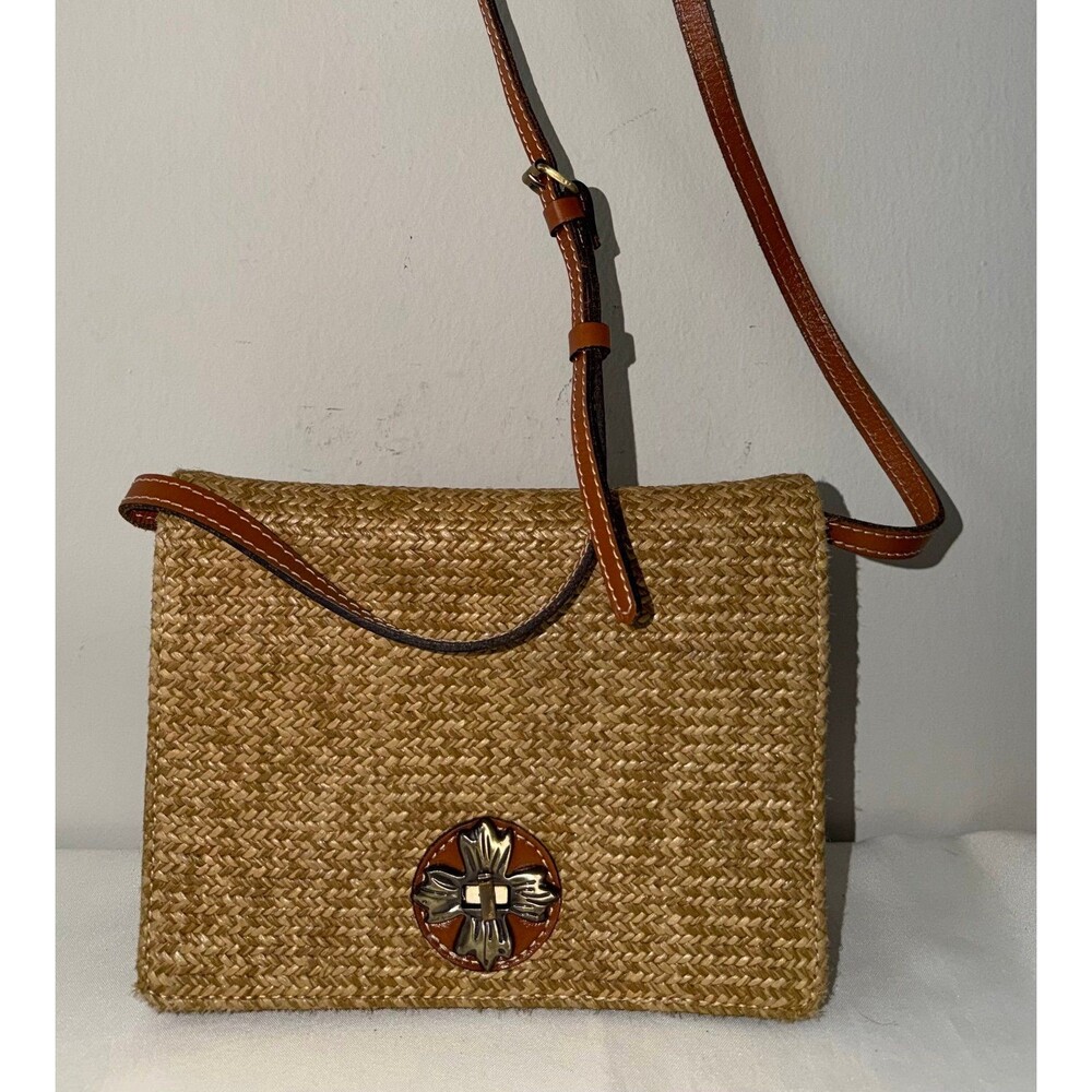 Patricia Nash Woven Straw Crossbody Bag Turn Luck Rare